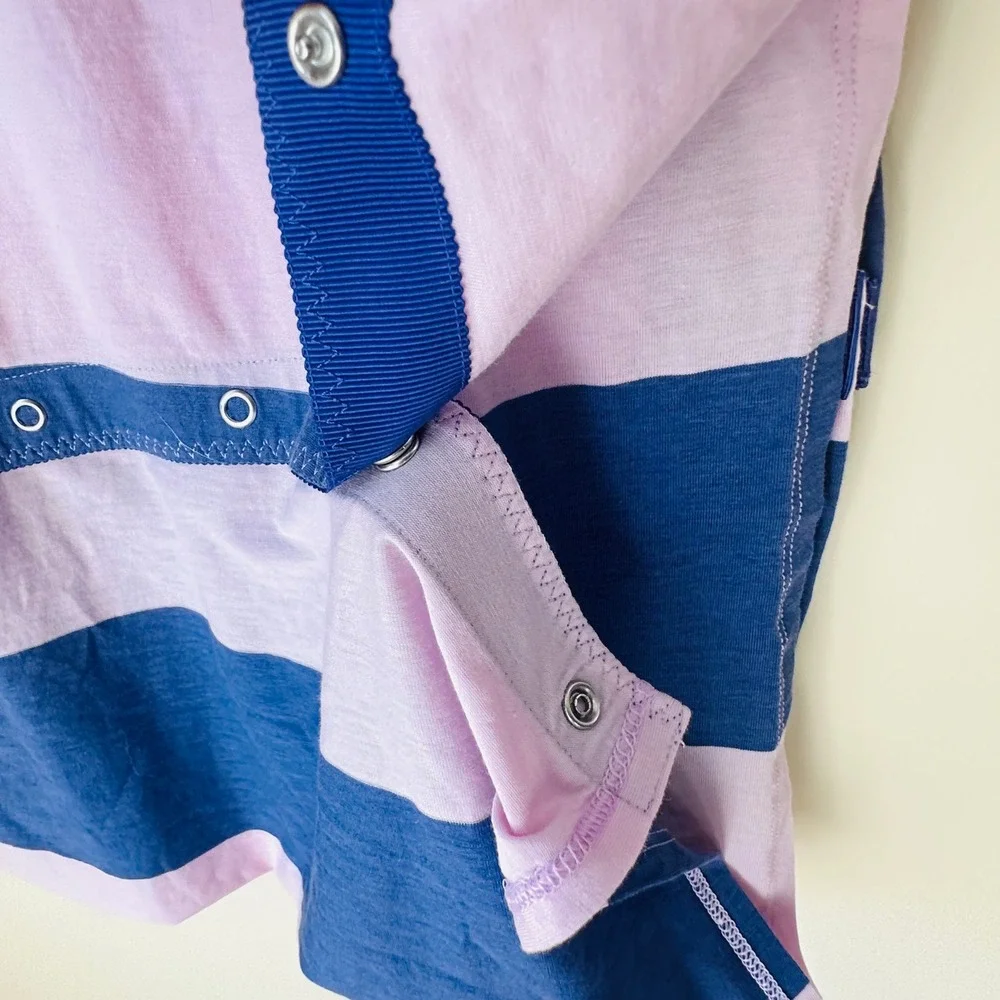 Lululemon Vinyasa Scarf Blue Pink Striped Snap Infinity Wrap‎ OS Athleisure